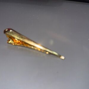 Anson Gold Tone Tie Clip Clasp unsigned w crystals 🌼